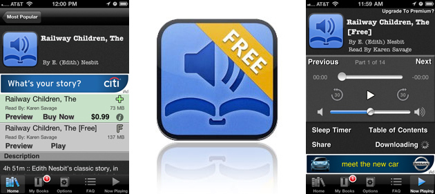 iOS: Audiobooks lets you listen to audiobooks for free.