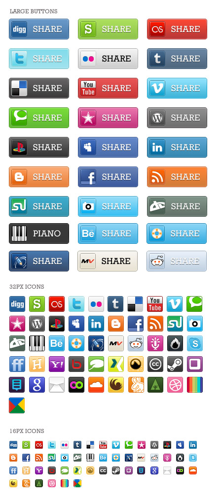 Social Media Bookmark Icons