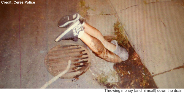 legs coming out from drain