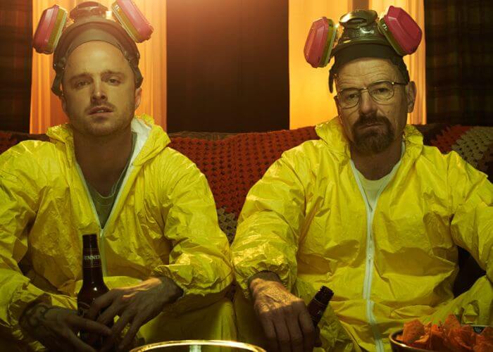 Breaking Bad main characters in yellow suits