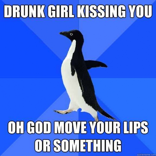 drunk kissing