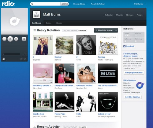 rdio popular music streaming apps