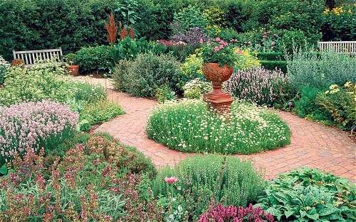 herbs and flower borders