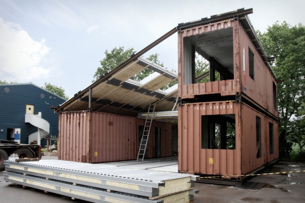 Amazing Shipping Container Homes construction site