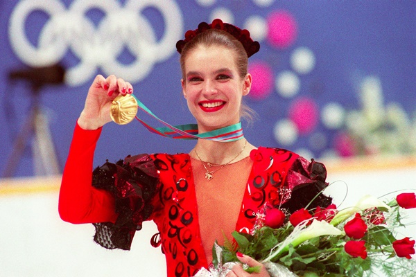One of the 5 outstanding Winter Olympians is Katarina Witt, pictured here.