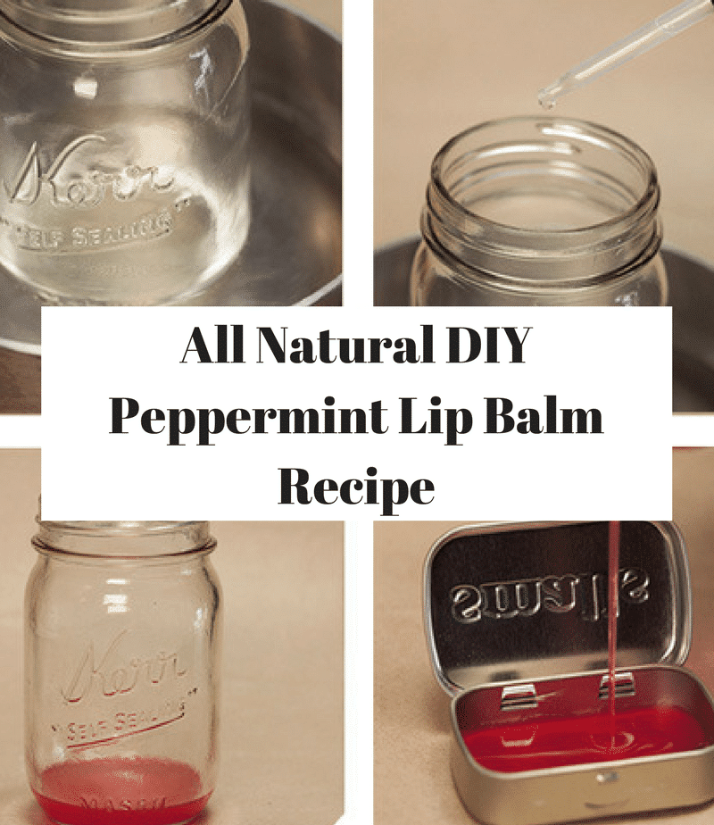 all natural moisturizing diy lip balm recipe with peppermint