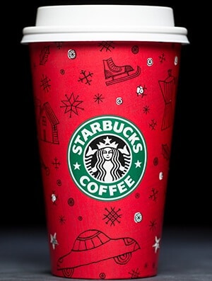 Starbucks Christmas coffee cups 1999