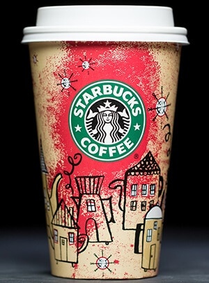 Starbucks Christmas coffee cups 2000