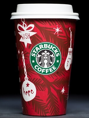 Starbucks Christmas coffee cups 2009