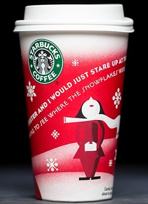 Starbucks Christmas coffee cups 2010