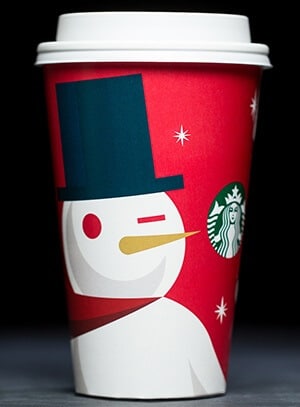 Starbucks Christmas coffee cups 2012