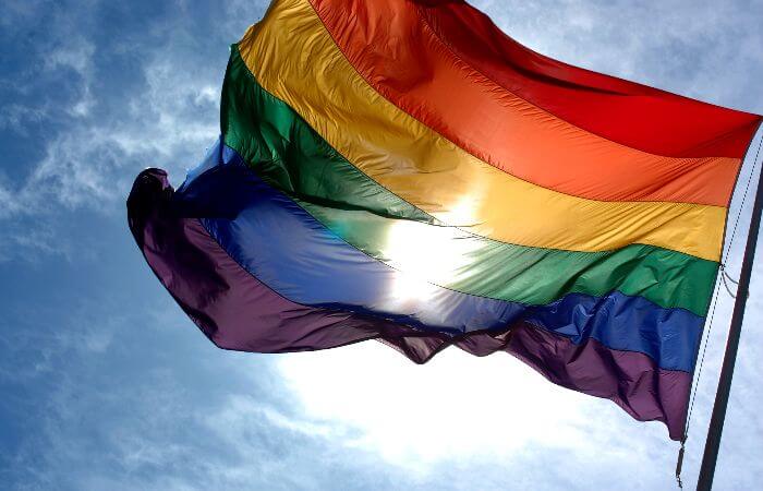 rainbow flag fluttering in the wind
