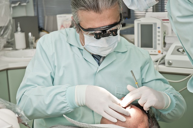 a dentist checking up a patient